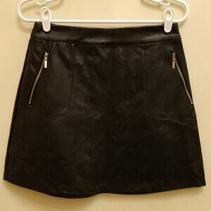 Love by Design Faux Leather Skirt with Zippers